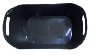 Siyah Benekli Çamaşır Selesi Çok Amaçlı 2 Kulplu Sepet 44x30x26cm Kaliteli Plastikten Üretilmiştir