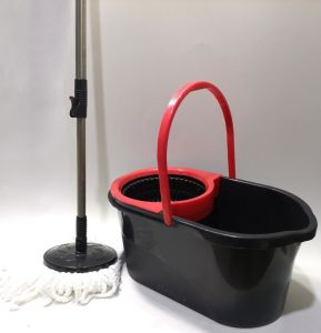 Microfiber Püsküllü Dönerli Mop Temizlik Kova Seti 360°Metal Saplı Santrafüj Sistem Sık-Sil-Yıka-Arı