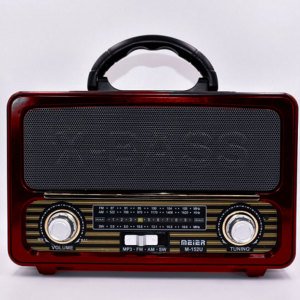 Meier M-152U USB/TF/MP3/FM Şarjlı Nostaljik Müzik Kutusu 3 Band Multimedya Radyo Çalar
