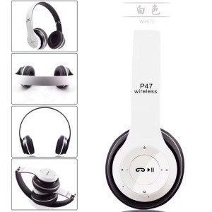 P47 Bluetooth Kulaklık Kablosuz Katlanır Wireless Kulaklık 5.0+Edr Güçlü Sesli Fm Radyolu