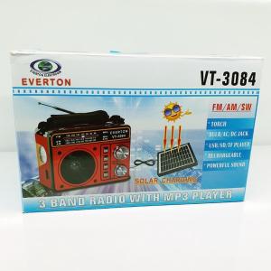 Güneş Enerjili Fenerli Şarjlı Mp3 Usb Fm Radyo Everton Vt-3084