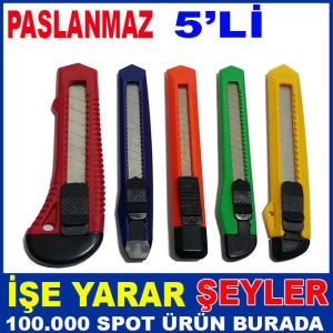 PASLANMAZ METAL BIÇAKLI 5Lİ MAKET BIÇAĞI SETİ-3