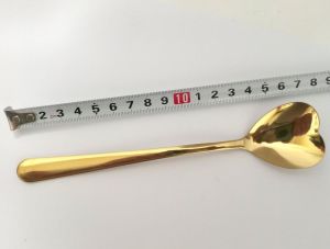 Milano 6adet Altın Kaplama Kalp Stil 18cm Uzun Shaker Kaşığı Paslanmaz Çelik 14K gold uzun Kup Kaşık