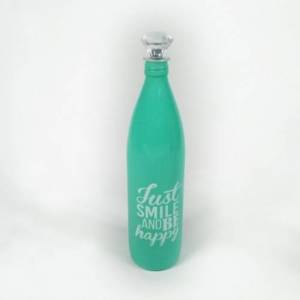 Soft Renkli Baskılı Cam Su Şişesi 750ml Kapasiteli Dekoratif Şişe