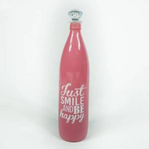 Soft Renkli Baskılı Cam Su Şişesi 750ml Kapasiteli Dekoratif Şişe