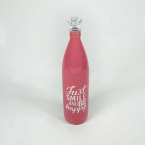 Soft Renkli Baskılı Cam Su Şişesi 750ml Kapasiteli Dekoratif Şişe