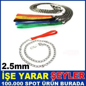 1mt sağlam çelikten köpek gezdirme ve bağlama zinciri,Zincir Baklası=12mm,zincir tel kalınlığı=2.5mm