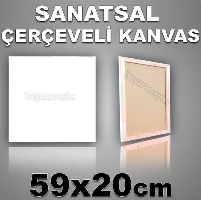 AHŞAP ŞASELİ BOŞ RESİM TUVALİ HAZIR TUAL 59x20