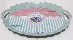 Oval Şeklinde 43x34cm Ebatında 2 Kulplu Servis Tepsisi           Kenarları Kıvrımlı Kaliteli Plastik