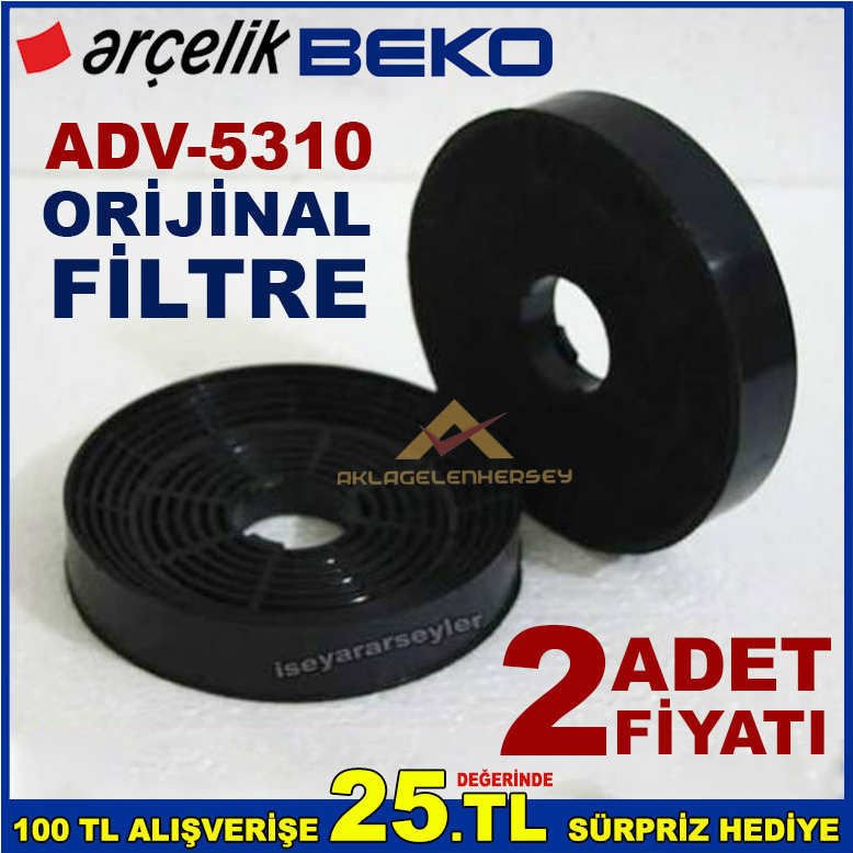 ARÇELİK BEKO ADV 5310 ANKASTRE DAVLUMBAZ FİLTRESİ BEKO 5310 ASPİRATÖR BACASIZ KARBON FİLTRE