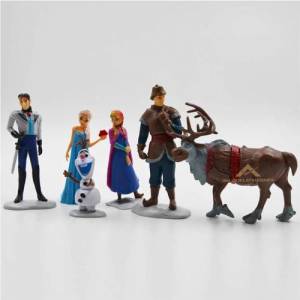 Frozen Karlar Ülkesi Kahramanlarından Oluşan 6p Oyuncak Figürleri Elsa,Anna,Olaf,Kristoff,Hans