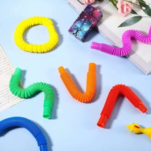 1 Adet Mini Pop Tüp Duyusal Oyuncaklar, Çok Renkli Streç Boru Duyusal Oyuncaklar Stres Oyuncakları 19 cm