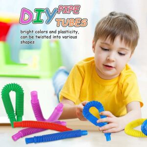 1 Adet Mini Pop Tüp Duyusal Oyuncaklar, Çok Renkli Streç Boru Duyusal Oyuncaklar Stres Oyuncakları 19 cm