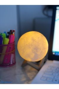 Dekoratif Şık 3d moon lamp Pilli 3d Standlı Ay Gece Lambası