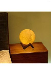 Dekoratif Şık 3d moon lamp Pilli 3d Standlı Ay Gece Lambası