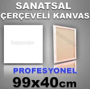 AHŞAP ÇERÇEVELİ BOŞ RESİM TUVALi HAZIRTUAL 99x40
