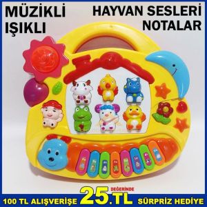 Hayvan Sesiyle Nota Öğretici Türkçe Sesli Piyano