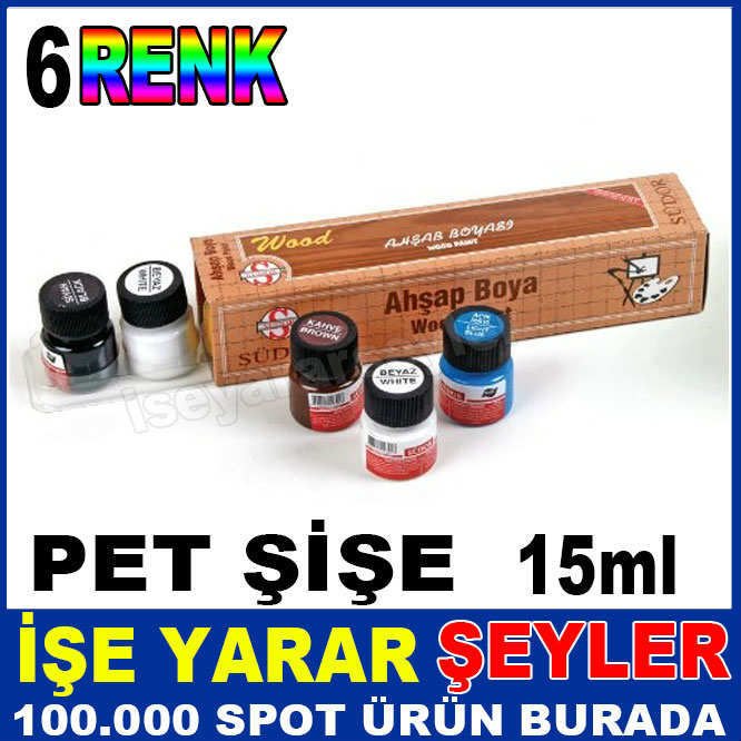 SÜDOR 6'lI NON-TOXIC PET ŞİŞE AHŞAP BOYA SETİ