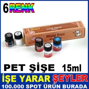 SÜDOR 6'lI NON-TOXIC PET ŞİŞE AHŞAP BOYA SETİ
