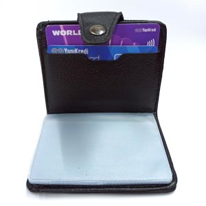 24 KARTLIK, HAKİKİ DERİ KALİTESİNDE 20 KARTLIK KREDİ KART CÜZDANI 10 CM X 8 CM
