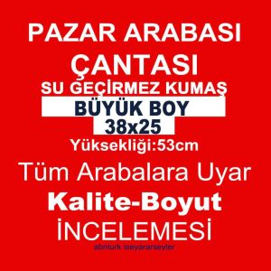 Su Geçirmez Kumaş büyük boy Pazar Arabası Çantası h=53-38x25cm