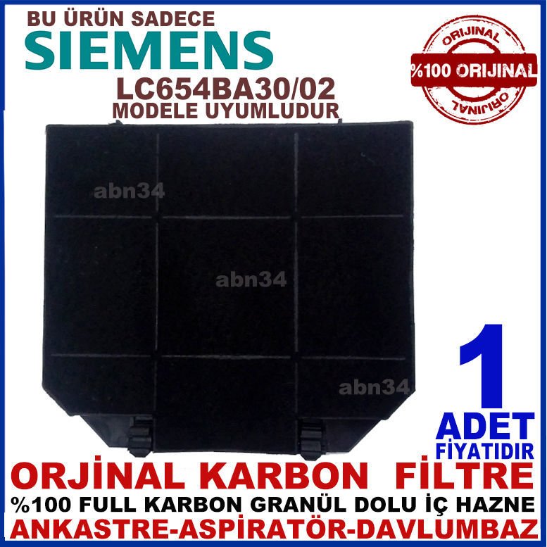 SİEMENS ANKASTRE DAVLUMBAZ FİLTRESİ LC654 BA30 02 Davlumbaz Ankastre Aspiratör Karbon Filtre-1013