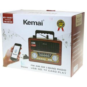 KEMAI MD-1800BT Klasik Ahşap Retro Alaturka Radyo Bluetoothlu Aux Girişli Nostaljik Müzik Kutusu