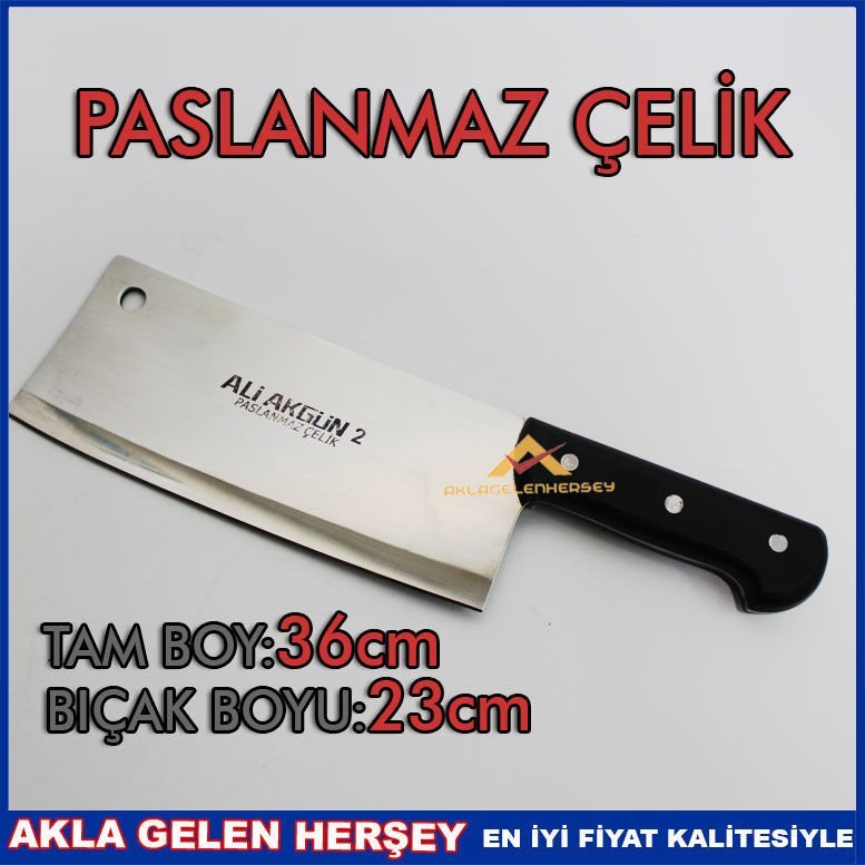 PROFESYONEL 36cm PASLANMAZ ÇELİK KASAP SATIRI
