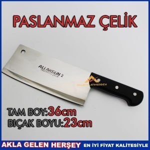 PROFESYONEL 36cm PASLANMAZ ÇELİK KASAP SATIRI
