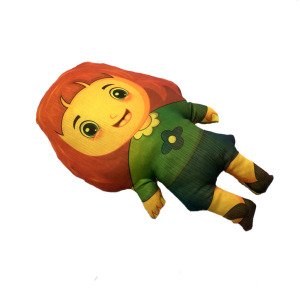 Çiçekli Kız Bez Bebek Yumuşak Dokulu Oyuncak Bebek 40cm Kumaş Bebek