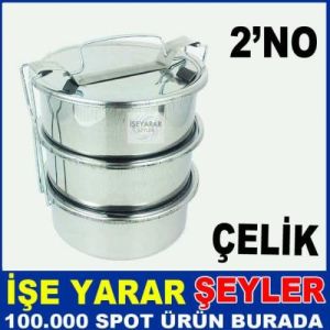 2.NO 2-3 KİŞİLİK 3'LÜ FULL ÇELİK SEFER TASI KD