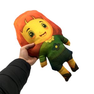 Çiçekli Kız Bez Bebek Yumuşak Dokulu Oyuncak Bebek 40cm Kumaş Bebek