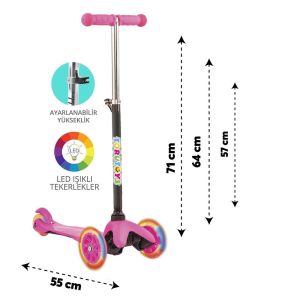 Torutoys Twist Işıklı Scooter Pembe