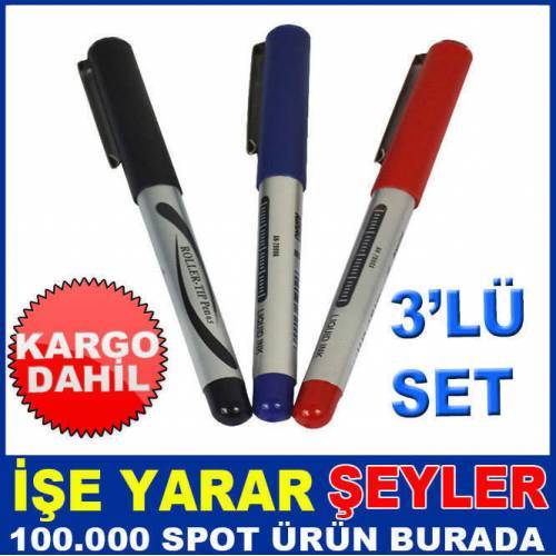 3 Farklı Renk Aıhao İnce Uç Pilot Kalem Seti
