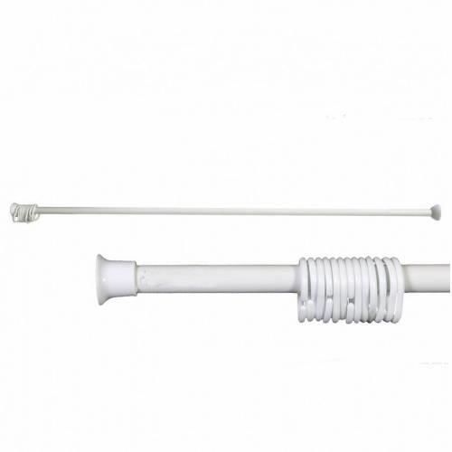 Ekstra UzunBoy 12 Halkalı Banyo Duş Metal Perde Borusu 160-280cm Ayarlı Pratik Duş Borusu Beyaz Renk