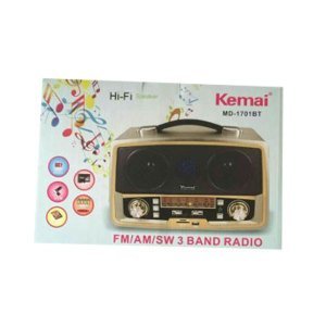 Kemai MD-1701BT USB/SD Bluetoothlu Şarjlı Büyük Boy Radyo Portatif 3 Band Müzik Kutusu