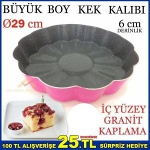 İÇ YÜZEY GRANİT KAPLAMA BÜYÜK BOY KEK KALIBI 29cm