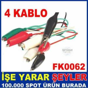 4 KABLO 4 UÇ DEVRE BAĞLANTI KABLOLU KROKODİL