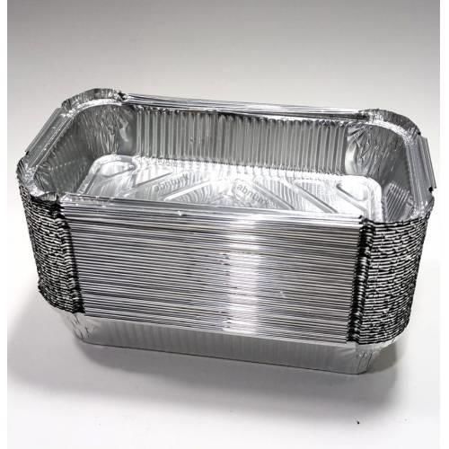 50 adet KullanAt 20x12cm Dikdörtgen Alüminyum Folyo Kap 500-800gr Ocakta Isıtma+Fırın Ateşe Dayanır
