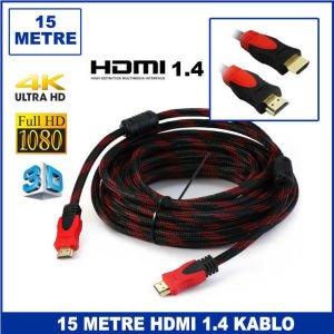 15 metre Full HD 1.4v 2160 3D Destekli HDMI Kablo Görüntü ve Ses Aktarım Kablosu