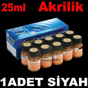 SÜDOR SİYAH RENK PROFESYONEL AKRİLİK BOYASI