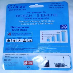 Abnturk  Özel Üretim 10 Adet BOSCH TYP 461349 Süpürge Toz Torbası Sıfır Düzeyinde 3 Kat Elyaf