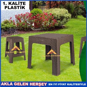 HASIR GÖRÜNÜM RADDAN MODEL 4ad TABURE SEHPA SETİ