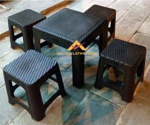 HASIR GÖRÜNÜM RADDAN MODEL 4ad TABURE SEHPA SETİ