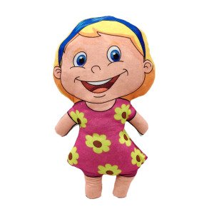 Çiçekli Maya Bez Bebek Yumuşak Dokulu Oyuncak Bebek 42cm Kumaş Bebek