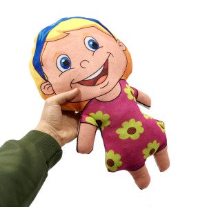 Çiçekli Maya Bez Bebek Yumuşak Dokulu Oyuncak Bebek 42cm Kumaş Bebek