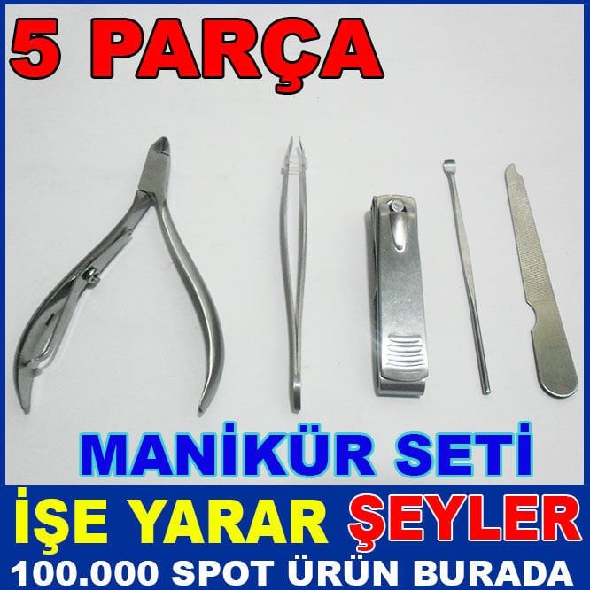 5 PARÇA ÇELİK TIRNAK MAKASI VE MANİKÜR SETİ