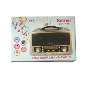 Kemai MD-1701BT USB/SD Bluetoothlu Şarjlı Büyük Boy Radyo Portatif 3 Band Müzik Kutusu