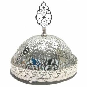 15 Cm. İçi Aynalı Kararmaz Kaplamalı Gümüş Renk Metal Şekerlik