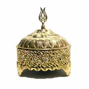14 Cm. İçi Aynalı Kararmaz Kaplamalı Gold - Altın Renk Metal Şekerlik